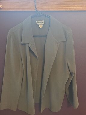 David N. Olive Green Open Blazer Jacket